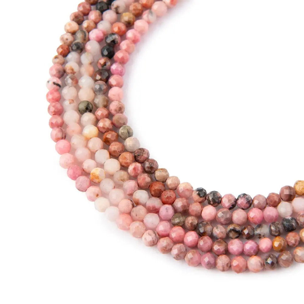Korálky z minerálu Rodonit gradient 3 mm broušené -