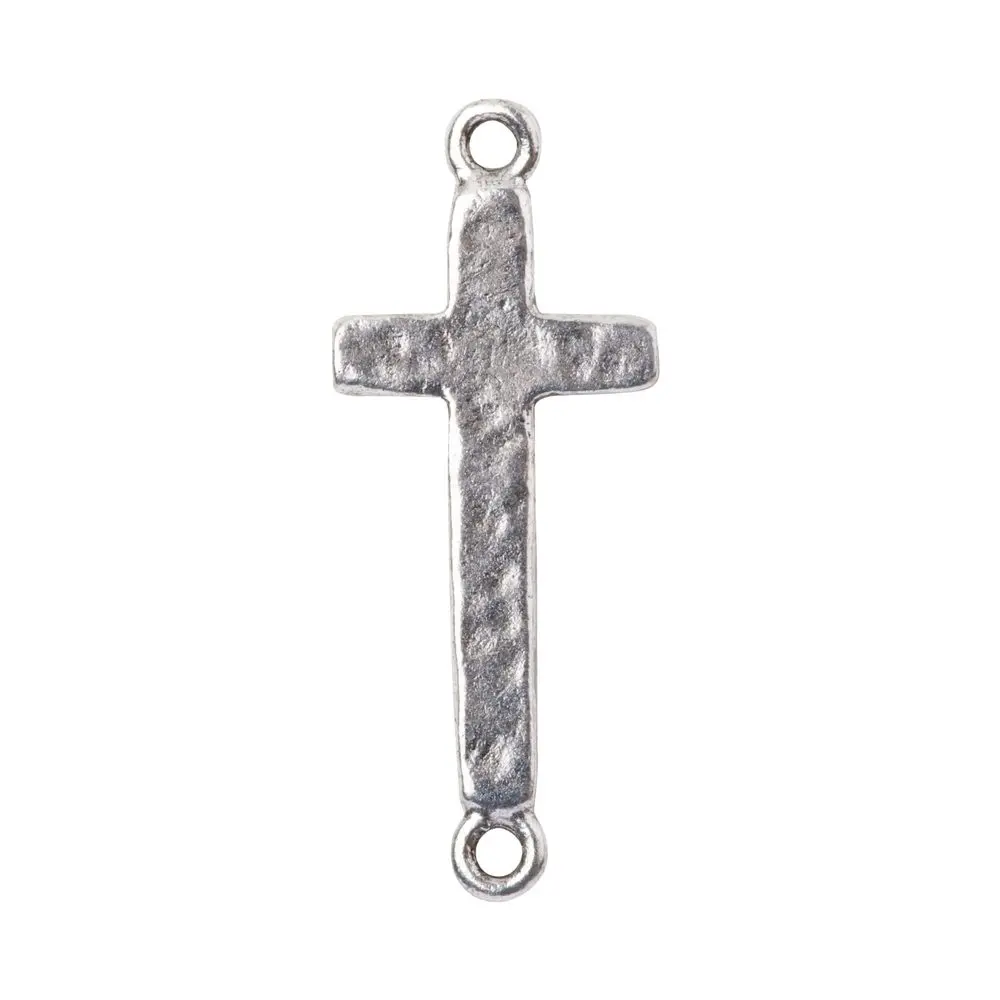 Nunn Design spojovací díl Charm křížek 31x13 mm postříbřený - 1 ks
