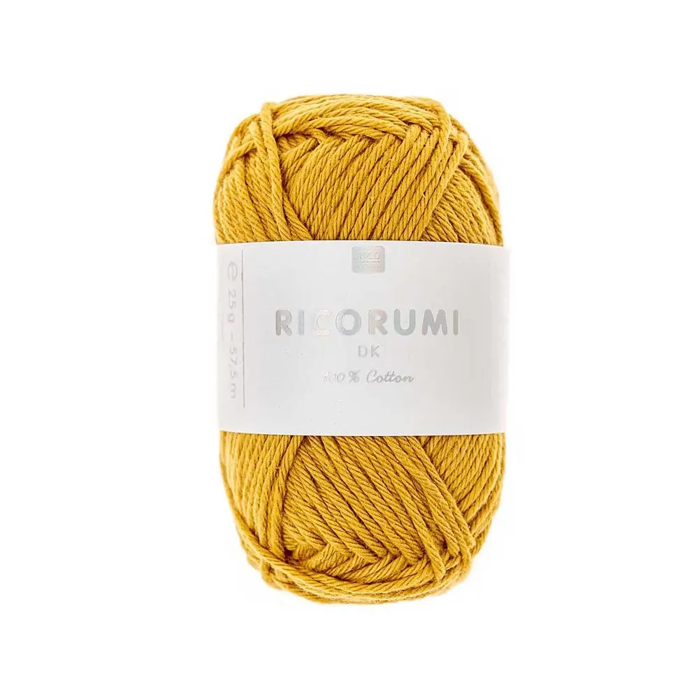 Rico Design Bavlněná háčkovací příze Ricorumi dk odstín 064 hořčicová - 3 ks