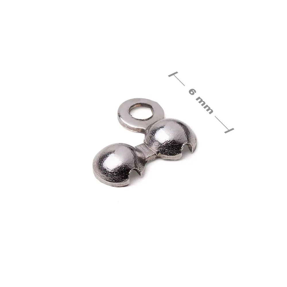 Bižuterní kalota s uzavřeným okem z chirurgické oceli 316L 6x4 mm -
