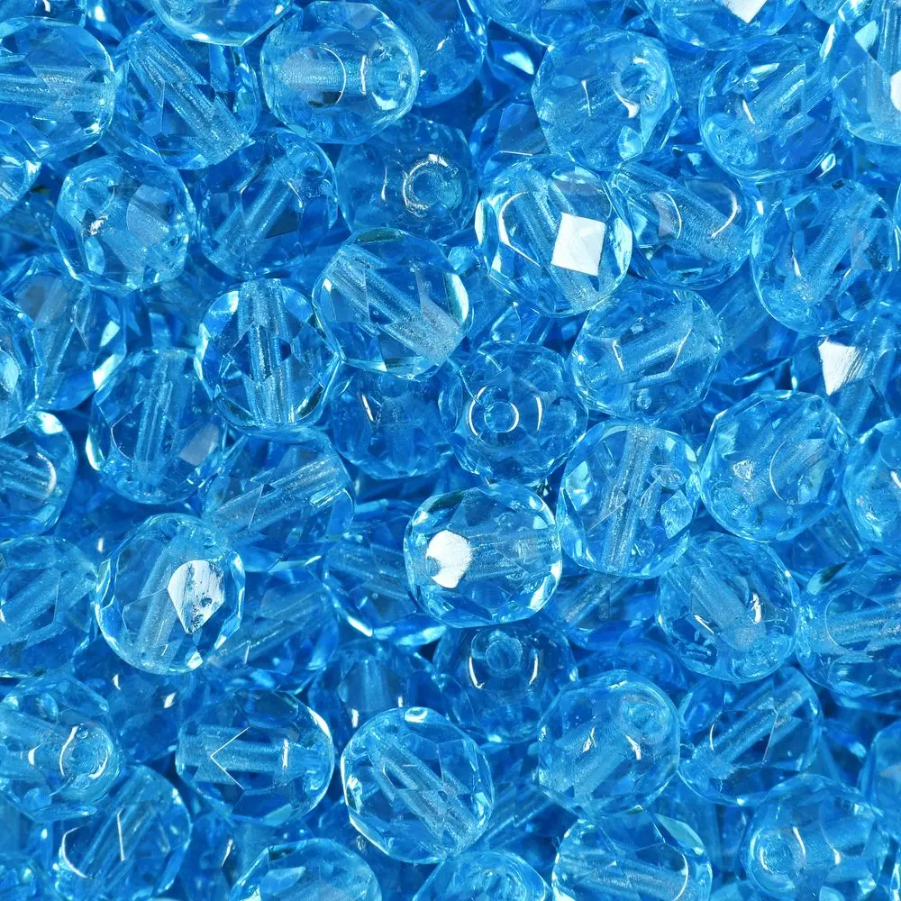 Manumi české broušené korálky 6 mm Aquamarine - 30 ks