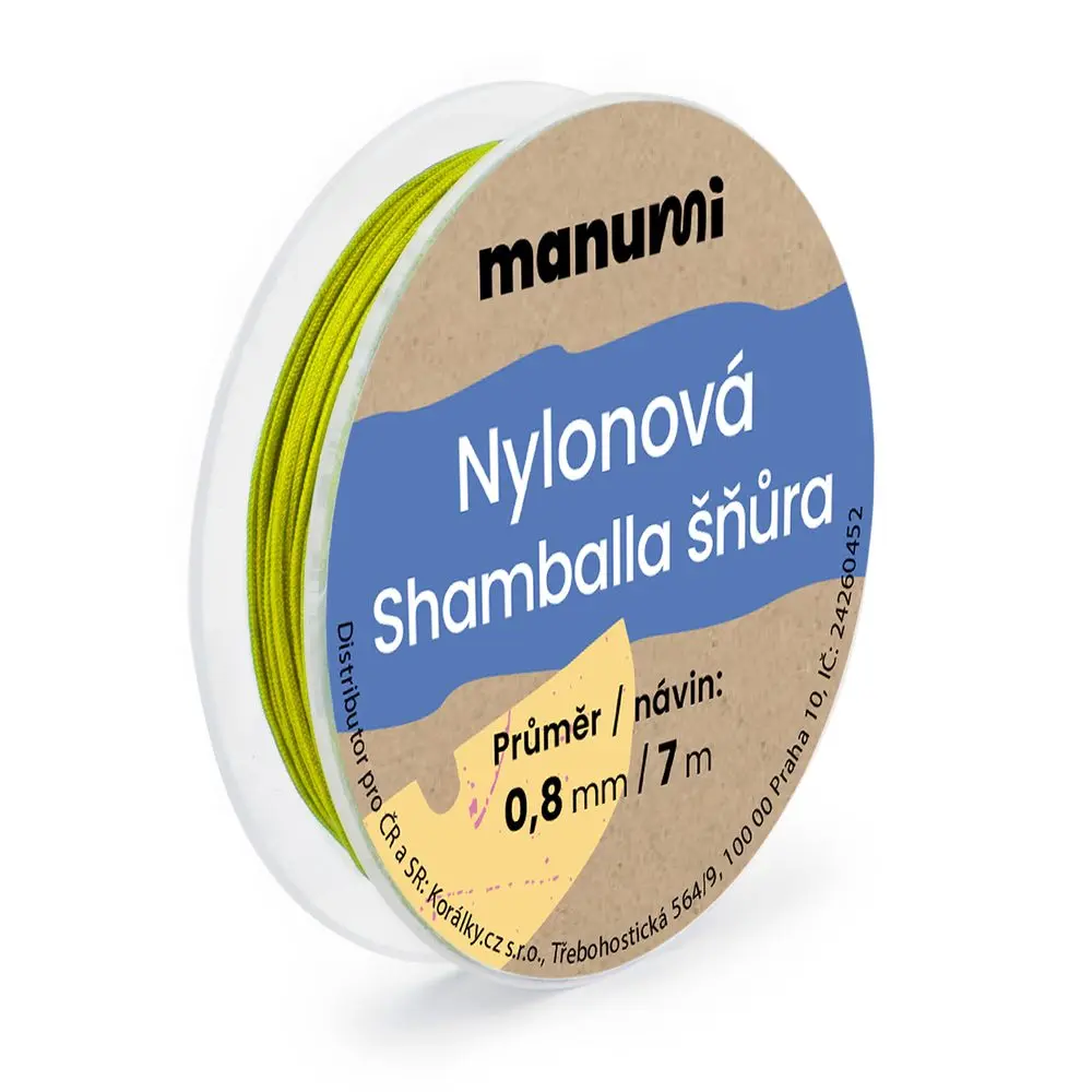 Manumi Nylonová šňůrka na Shamballa náramky 0,8 mm/7m zelená č. 37 - 1 ks