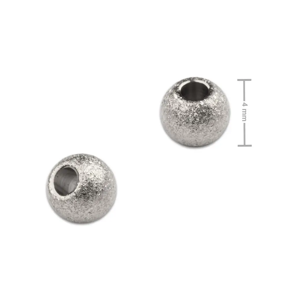 Korálek z chirurgické oceli 4 mm stardust matný - 6 ks