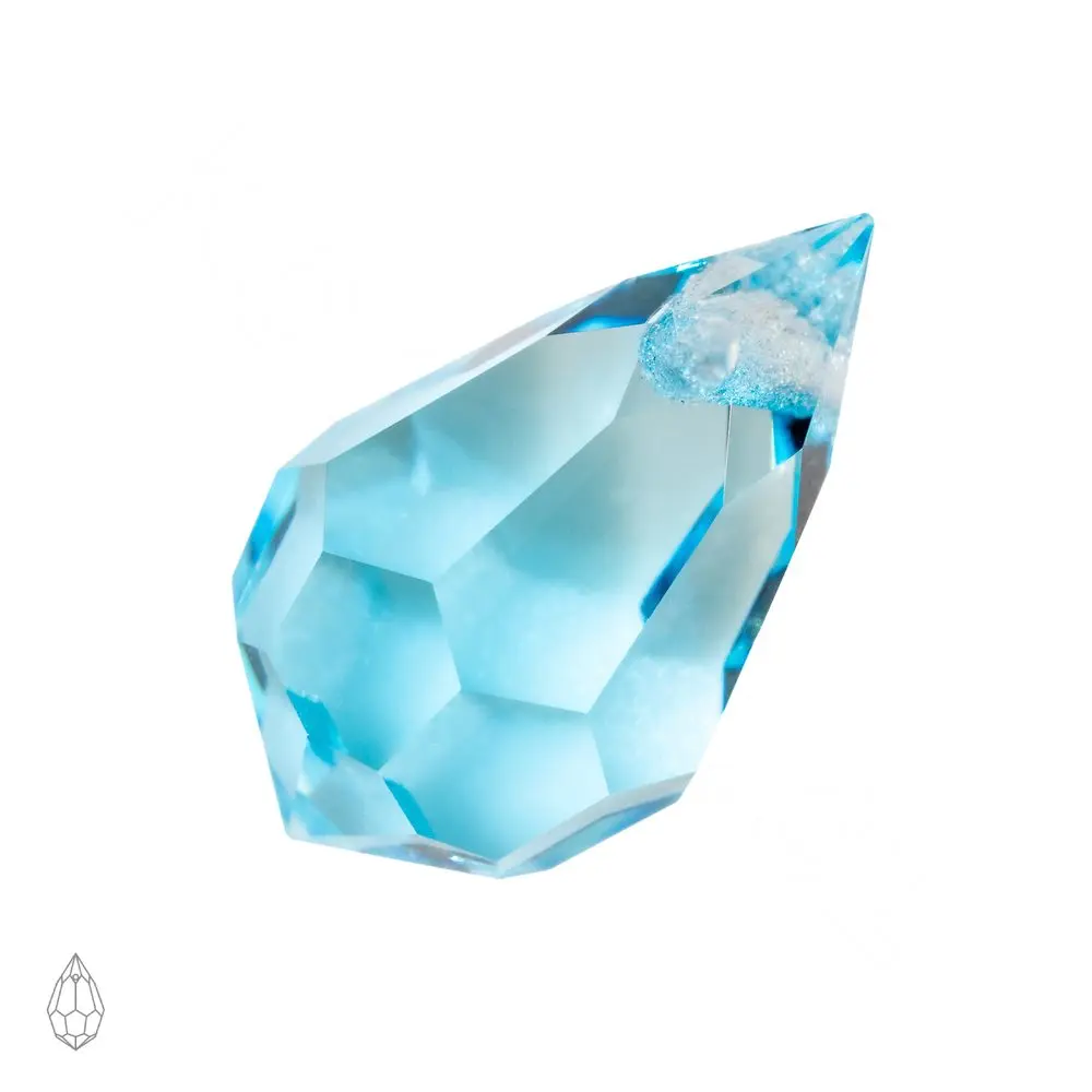 Preciosa MC přívěsek kapka 681 6x10 mm Aqua Bohemica - 4 ks