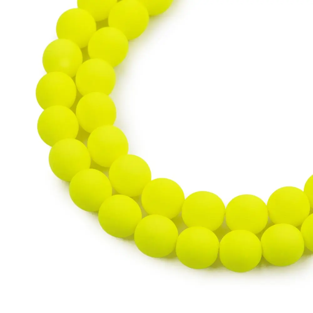 Estrela České mačkané korálky Estrela NEON 8 mm žluté - 220 ks