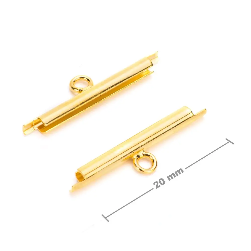 Zásuvné zapínání na Miyuki 20 mm v barvě zlata - 10 ks