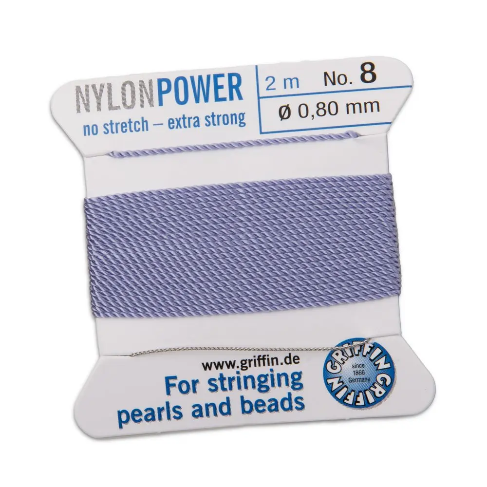 Griffin nylonová nit Nylon power s jehlou 0,8 mm/2 m fialová - 1 ks