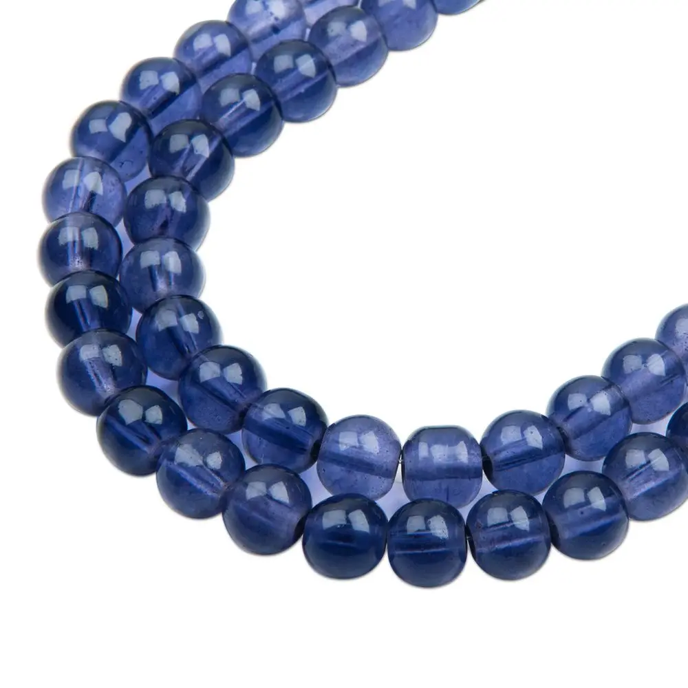 Skleněné Mala korálky 8 mm modré - 22 ks