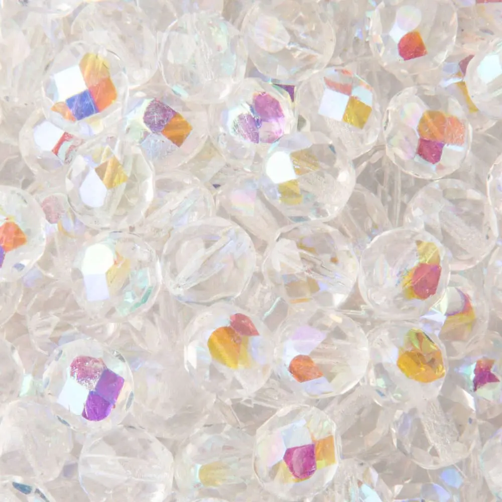 Manumi české broušené korálky 8 mm Crystal AB -