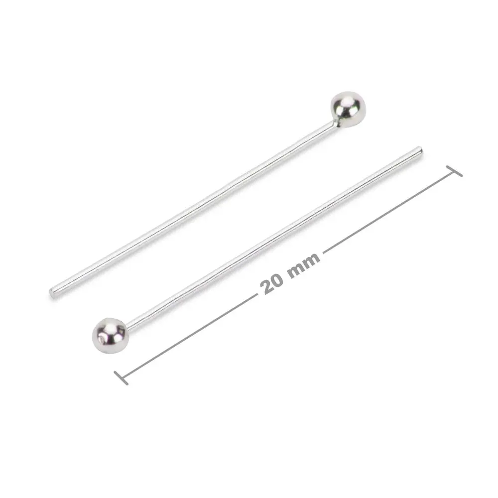 Stříbrná ketlovací jehla s kuličkou 20 x 0,5 mm -