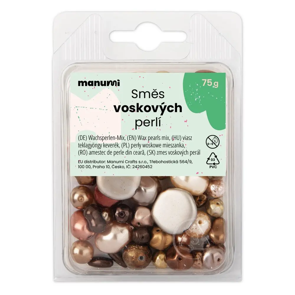Manumi směs českých voskových perel hnědá - 75 g