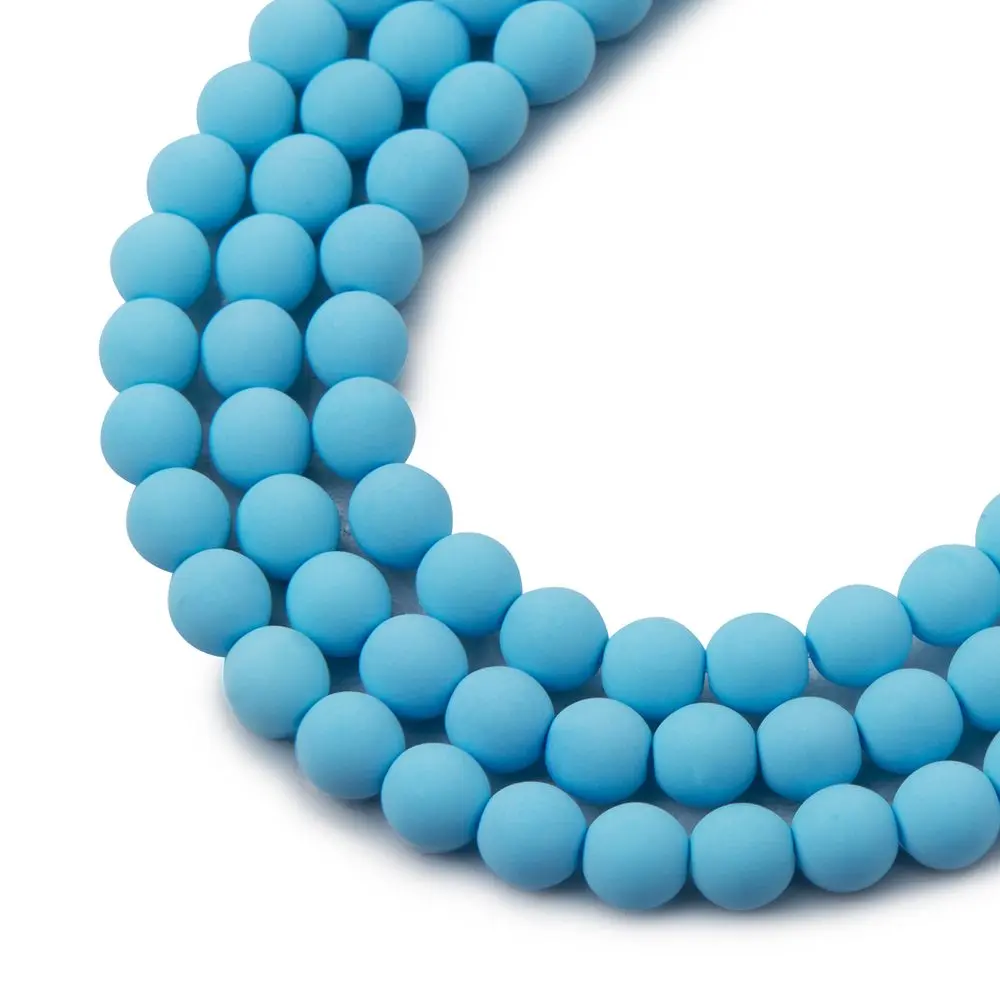 Estrela České mačkané korálky Estrela BONDELI 6 mm soft blue - 30 ks