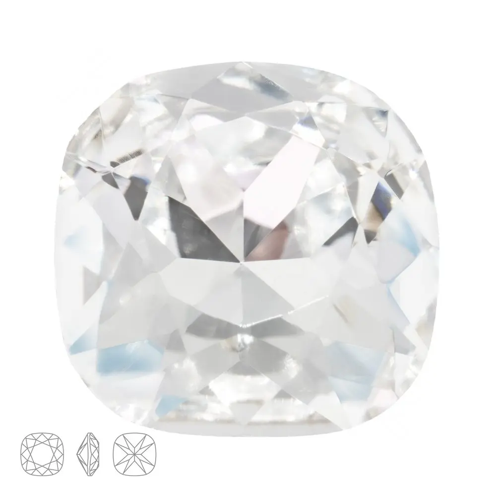 Preciosa MC kámen oblý čtverec MAXIMA 12x12 mm Crystal - 3 ks