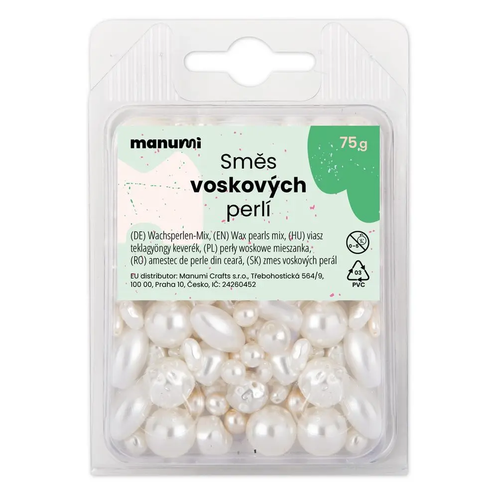 Manumi směs českých voskových perel bílá - 75 g