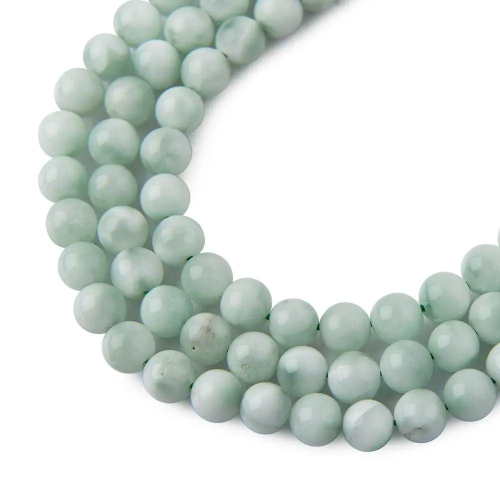 Korálky z minerálu Zelený Larimar 6 mm - 10 ks