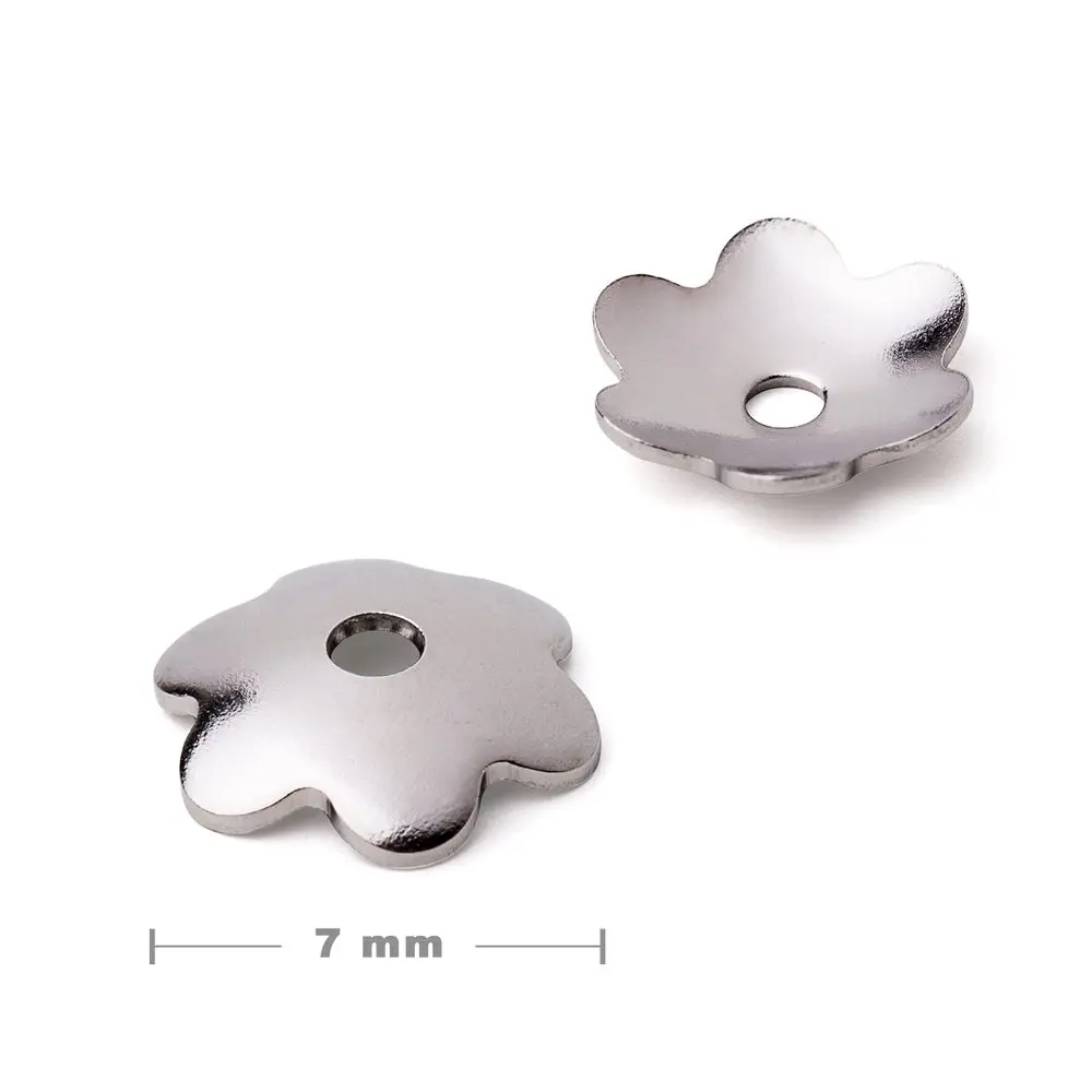 Bižuterní kaplík z chirurgické oceli 316L hladký 7x2 mm - 100 ks