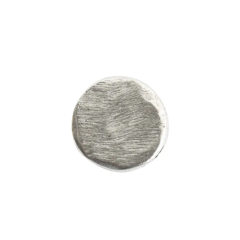 Nunn Design plochý kulatý organický korálek 11 mm postříbřený - 1 ks