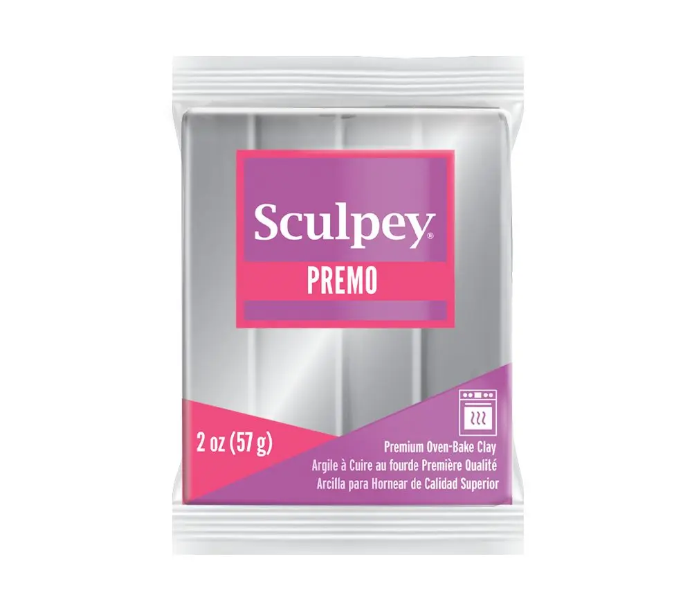Sculpey PREMO Silver stříbrná barva - 1 ks