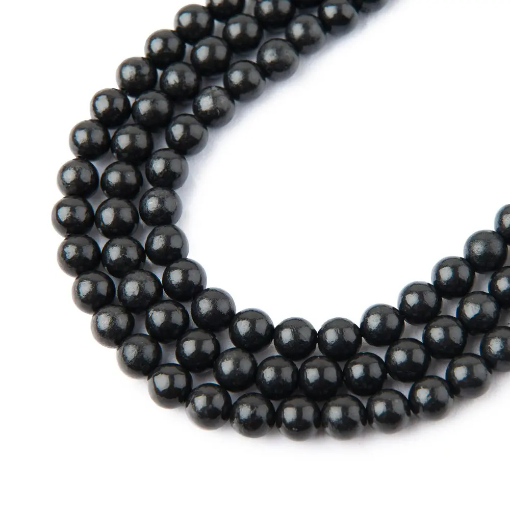 Korálky z minerálu Šungit 4 mm - 45 ks
