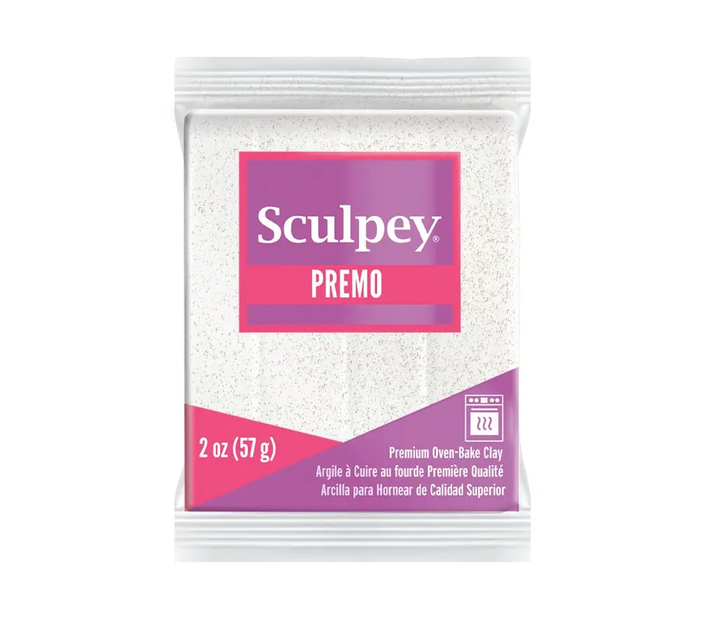 Sculpey PREMO Frost White Glitter mrazivá bílá s glitry - 1 ks