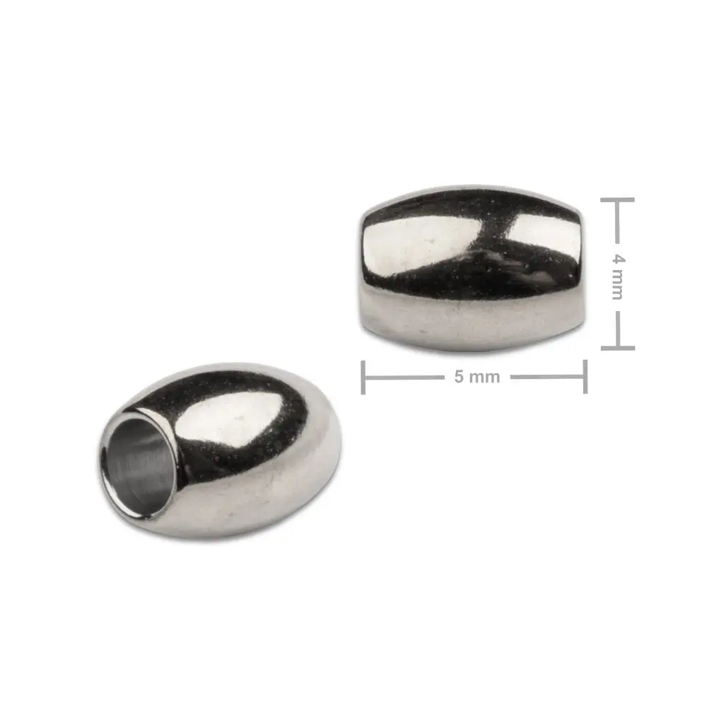 Korálek z chirurgické oceli ve tvaru rýže 4 x 5 mm - 8 ks