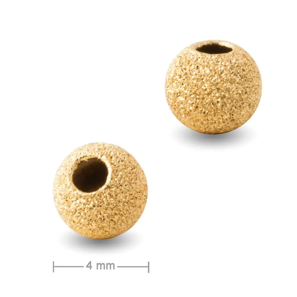 Stříbrný korálek stardust 4 mm pozlacený 24K zlatem -