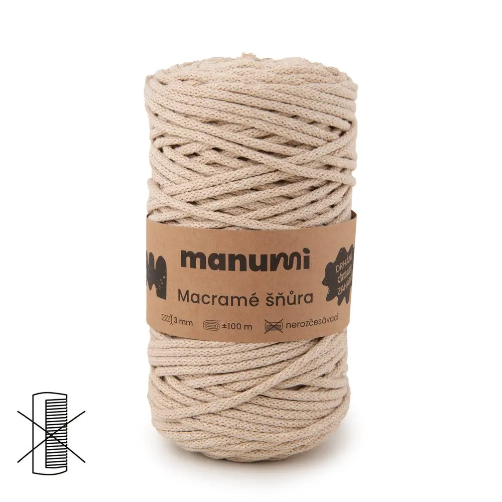 Manumi Macramé šňůra 3mm cappuccino - 1 ks