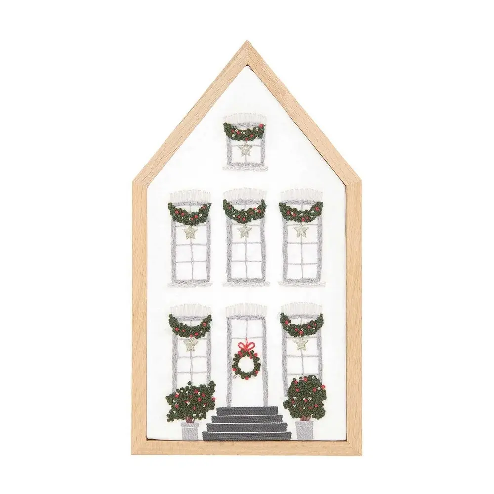 Rico Design Sada na vyšívání dekorace vánoční dům 12,5x22,5cm - 1 sada