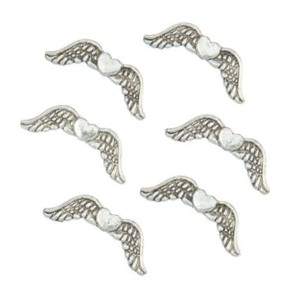 Andělská křídla 20x7x3 mm stříbrná č. 5 - 30 ks