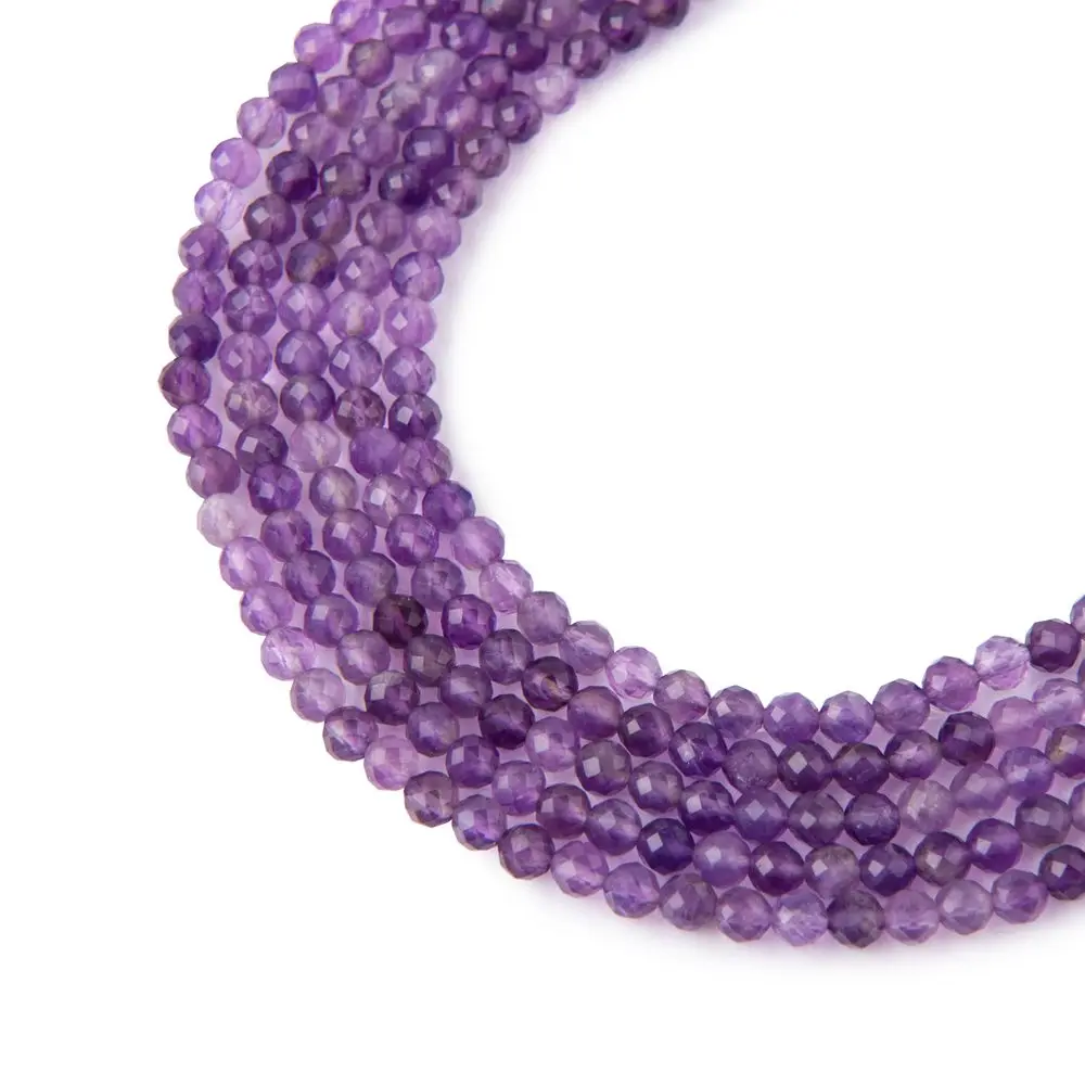 Korálky z minerálu Ametyst AAA 3 mm broušené - 18 cm