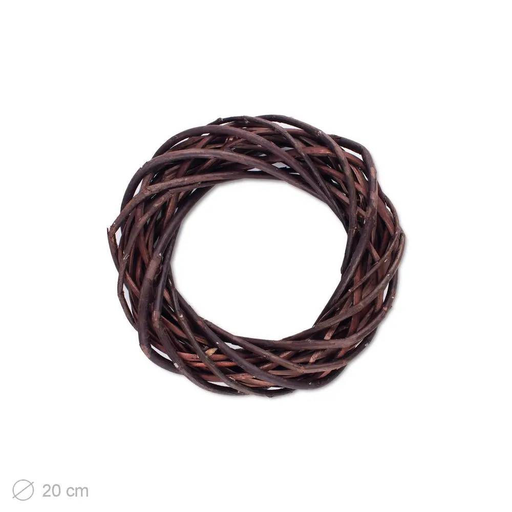 Proutěný základ na věnec 20cm tmavý -
