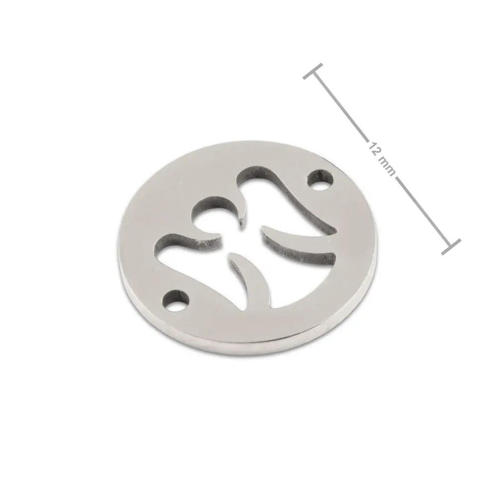 Spojovací díl z chirurgické oceli medailon anděl 12 mm - 1 ks