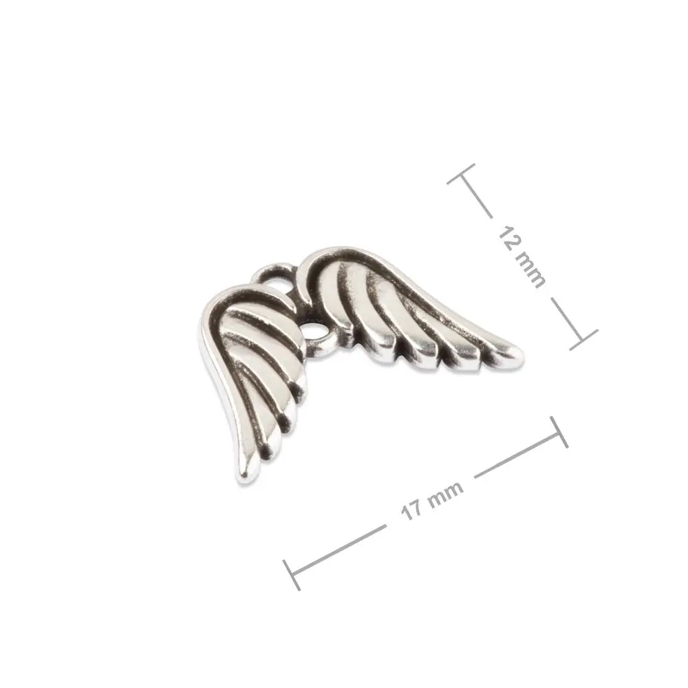 Manumi spojovací díl andělská křídla 17x12 mm postříbřený - 1 ks