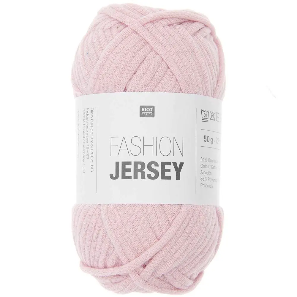 Rico design háčkovací šňůra Fashion Jersey odstín 023 světle růžová - 3 ks
