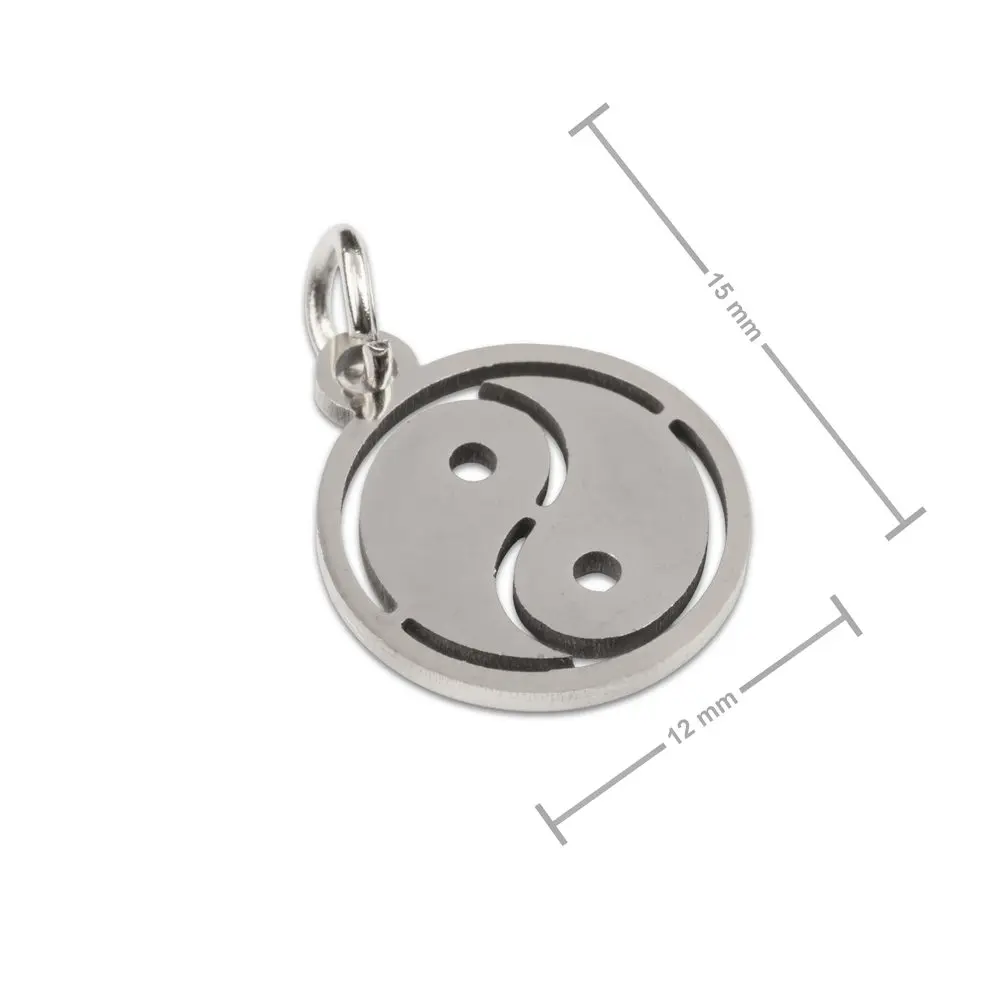 Přívěsek z chirurgické oceli Ying Yang - 1 ks