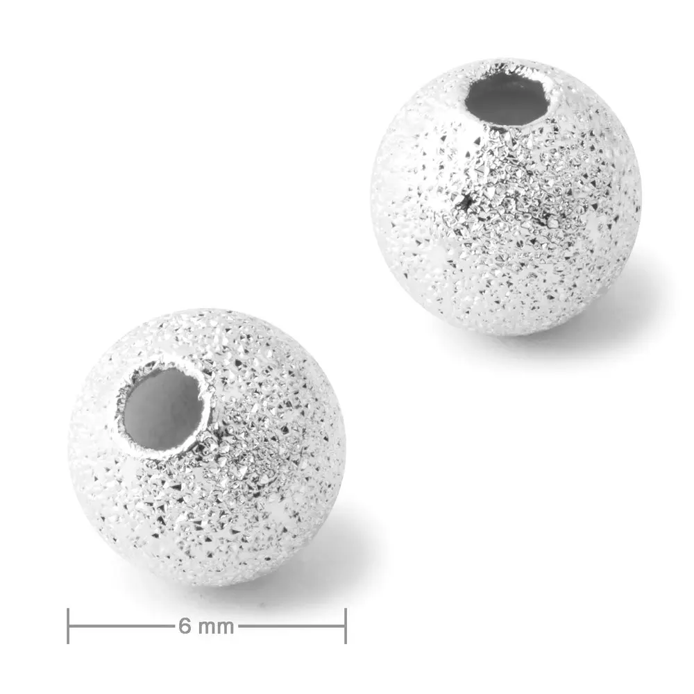 Kovový korálek stardust 6 mm v barvě stříbra - 60 ks