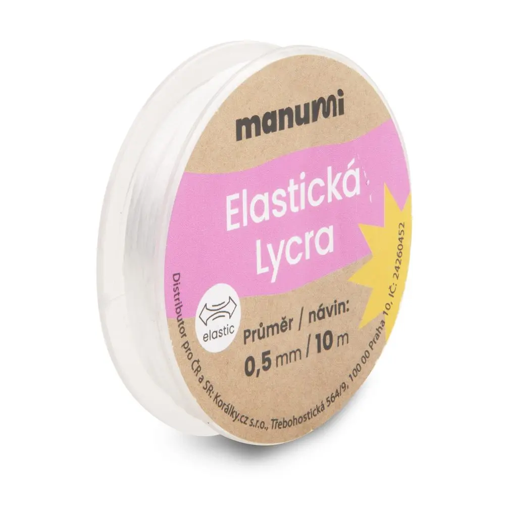 Manumi Elastická lycra 0,5 mm/10m bílá - 5 ks