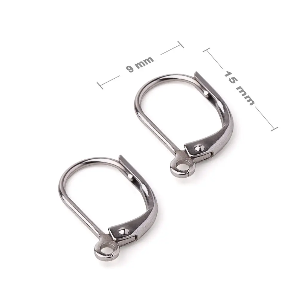 Náušnicové háčky mechanické z chirurgické oceli 316L 15x9 mm - 2 páry