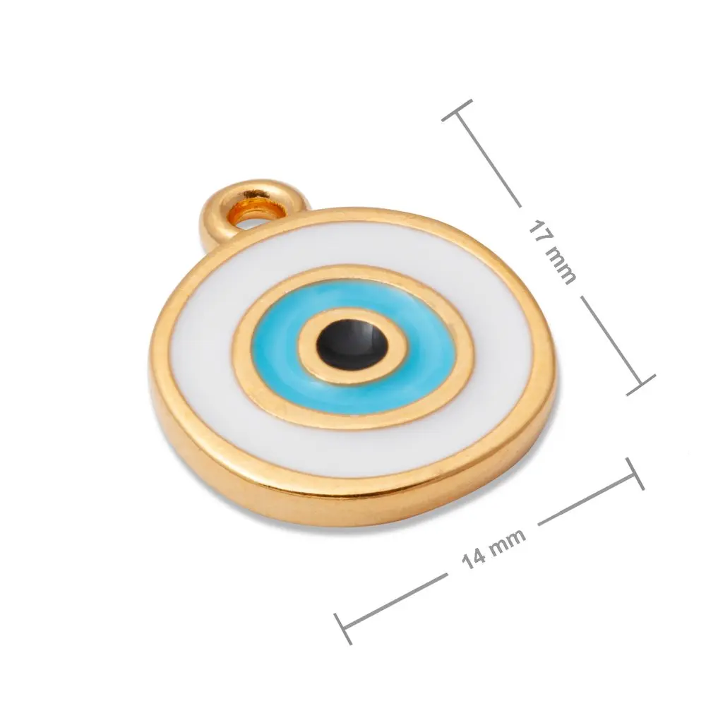 Manumi přívěsek oko v kulatém rámečku 17x14 mm pozlacený - 1 ks