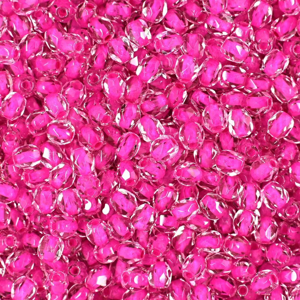 Manumi české broušené korálky 3 mm Crystal Rose Lined - 60 ks
