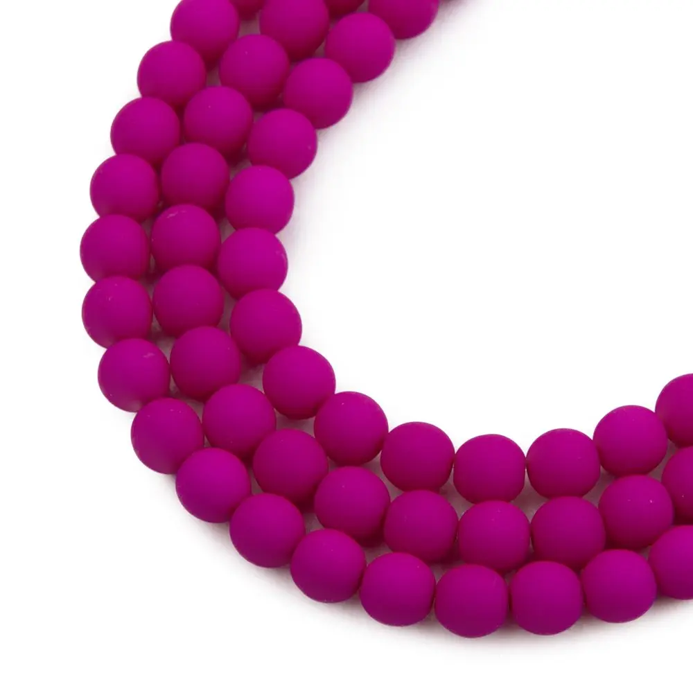 Estrela České mačkané korálky Estrela NEON 6 mm fialové - 300 ks