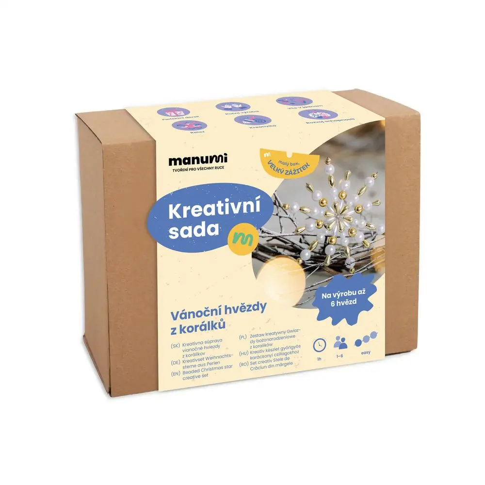 Manumi kreativní sada na výrobu vánočních hvězd z korálků - 1 ks