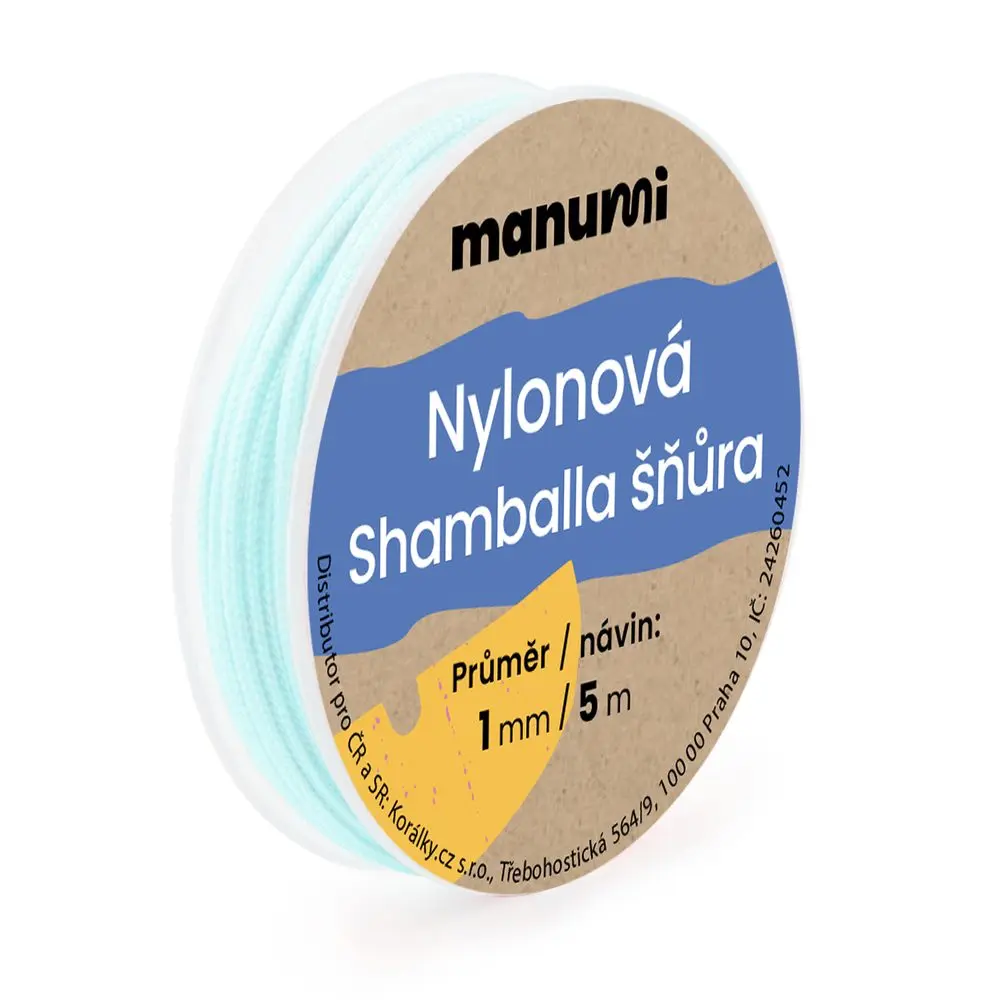 Manumi Nylonová šňůrka na Shamballa náramky 1 mm/5m světle zelená č. 26 - 1 ks