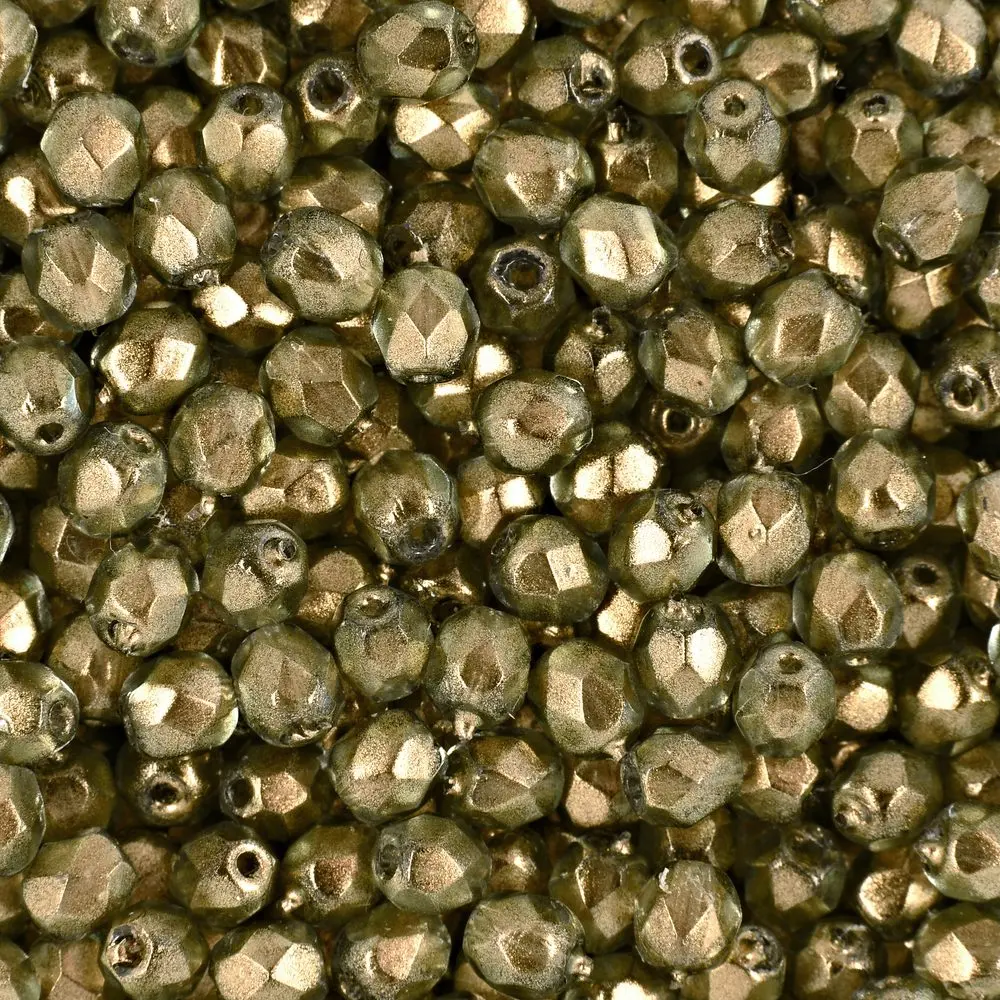 Manumi české broušené korálky 4 mm Halo Linen - 45 ks