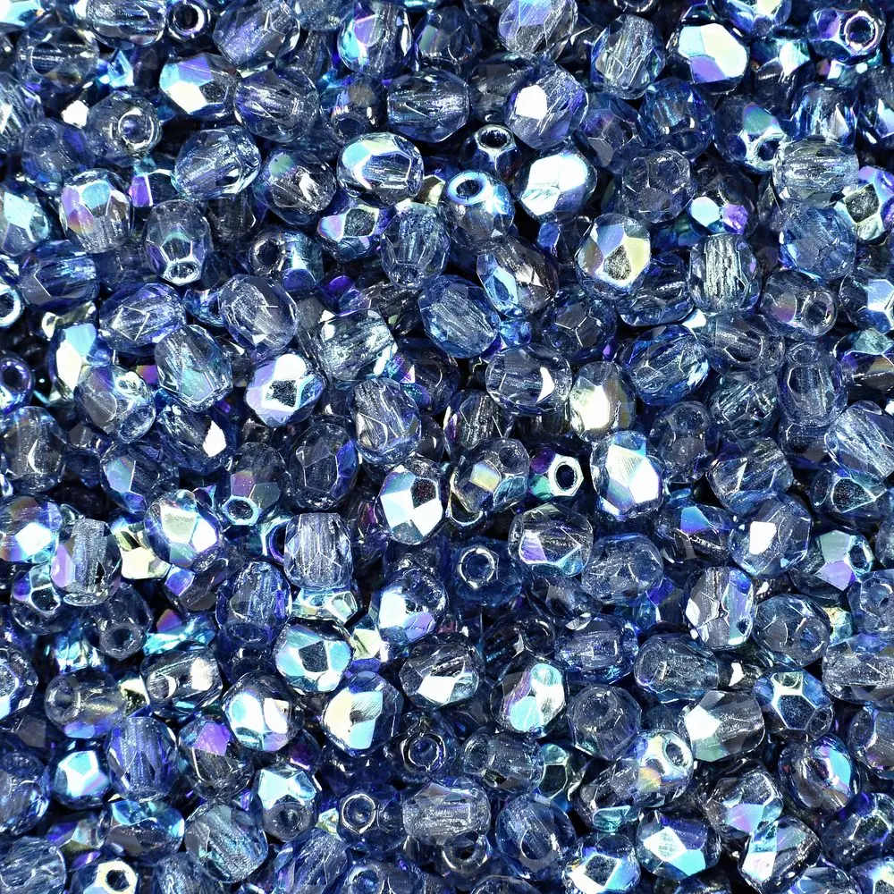 Manumi české broušené korálky 3 mm Montana Blue AB - 60 ks