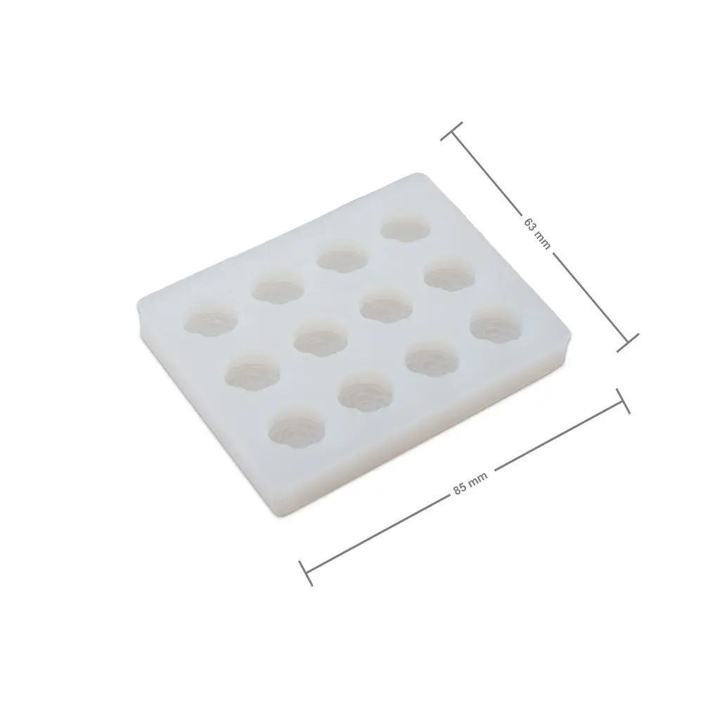 Manumi silikonová forma na odlévání kreativní hmoty 85 x 65 x 14 mm květinky - 3 ks