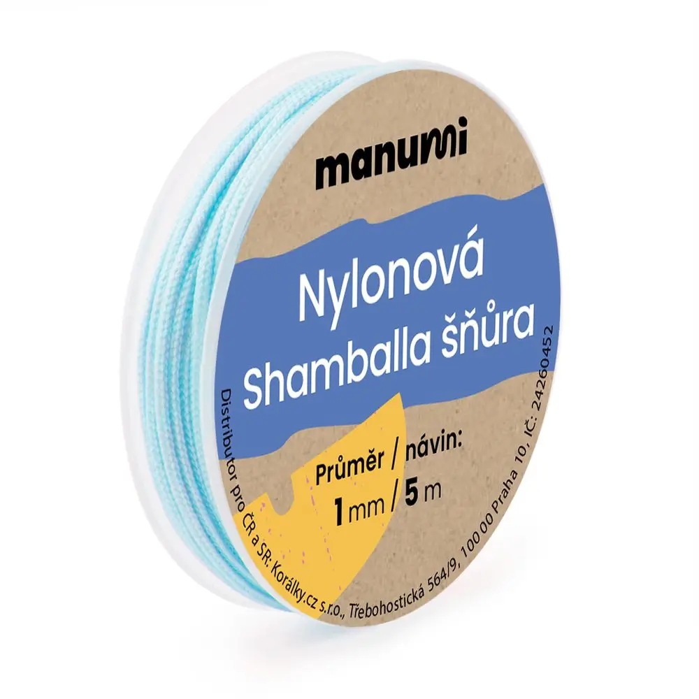 Manumi Nylonová šňůrka na Shamballa náramky 1 mm/5m světle modrá č. 22 - 1 ks