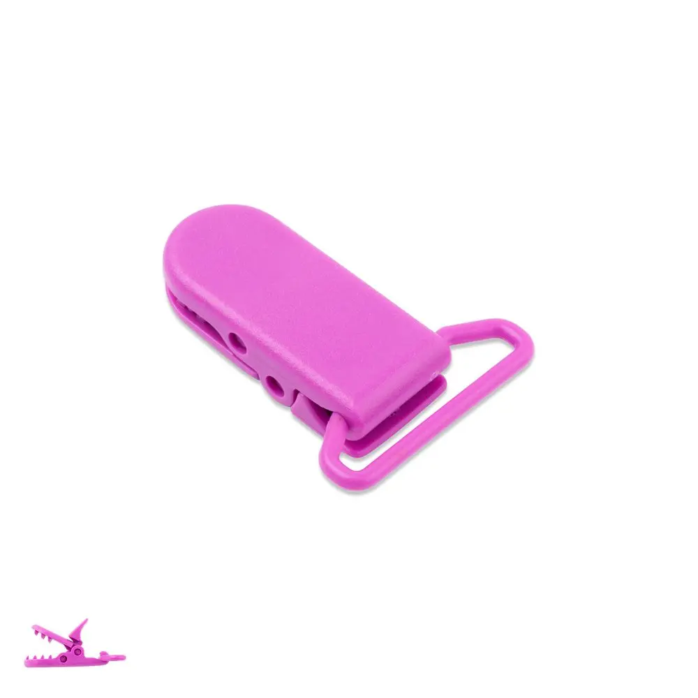 Plastový klip na dudlík 37x16x9 mm Dark Orchid - 1 ks