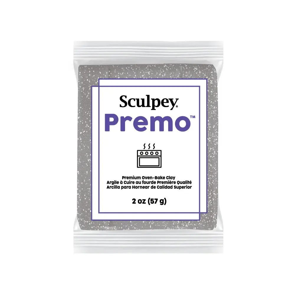 Sculpey PREMO White Gold Glitter stříbrná s glitry - 1 ks