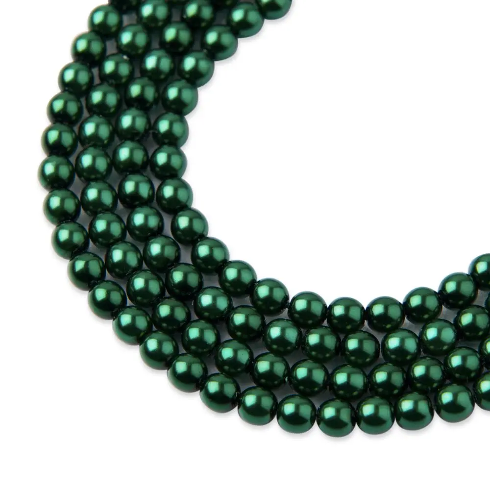 Manumi české voskové perle 4 mm Emerald - 225 ks